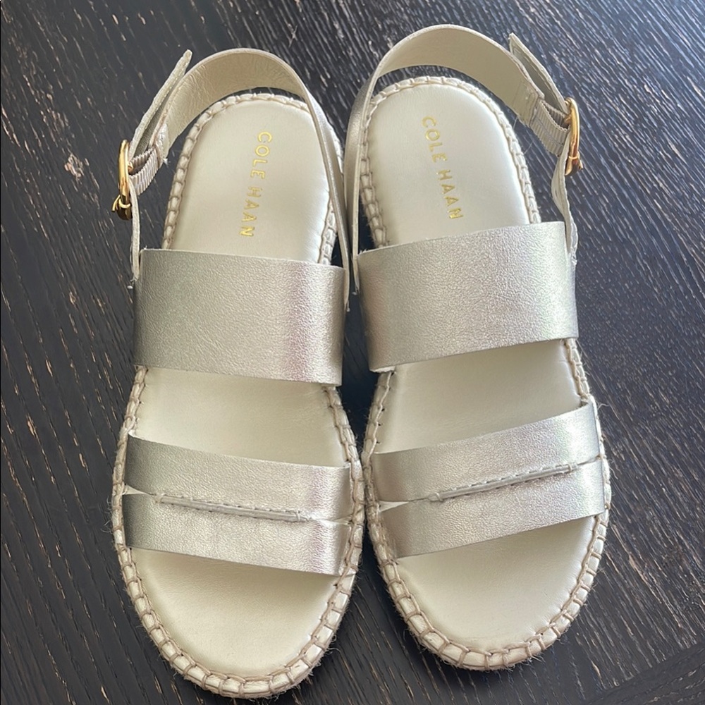 Cole Haan Silver Sandals Contemporary Comfort